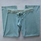 Vintage Y2k Juicy Couture Terry Track Lounge Pants Aqua Blue Small Made In USA