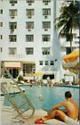 MIAMI BEACH, Florida Postcard THE RENDALE HOTEL Pool Scene Chrome - 1958 Cancel