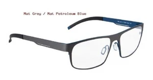Orgreen Japan Eyeglass FRAMES DEAN 334 Titanium 56-16-142 Mat Grey/Petrol. Blue - Picture 1 of 17