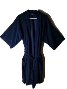 Manhattan Mens Robe One Size Fits All Lightweight  Navy Blue Made In America  - Picture 1 of 4
