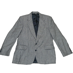 Orvis Mens Sport Jacket Coat Blazer Houndstooth Gray Two Button Single Vent 42 R