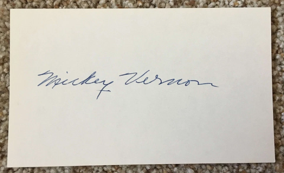 Mickey Vernon signed card - Senators Indians debut 1939 - Image 1 of 1