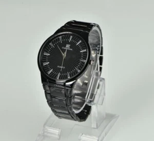 Reloj Tendencia Negocios Clásico Hombre Reloj Elegante Simple Negro Correa Acero Reloj - Imagen 1 de 2
