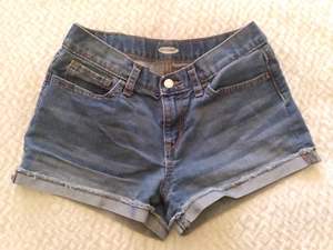 Old Navy Jean Shorts Adjustable Waist Girls sz. 12(ish) Denim - Picture 1 of 7