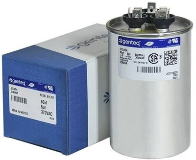 Z97f9816 - 60 + 5 Uf Mfd 370 Volt Vac - Round Dual Run Capacitor Upgrade - Image 1 of 4