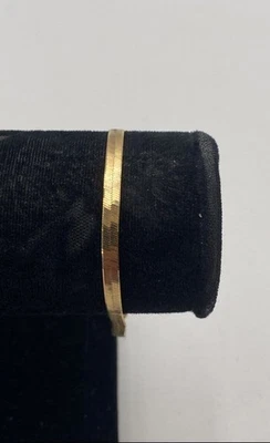 Brazalete de cadena redonda de espiga pulida alta de oro amarillo de 14k 7" 2,57 gramos Foto 1 de 4