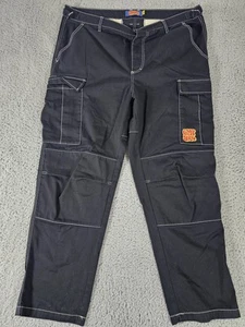 Empyre Relax Pants Mens 38 Black Cargo Workwear Button Fly Streetwear Skate - Picture 1 of 7