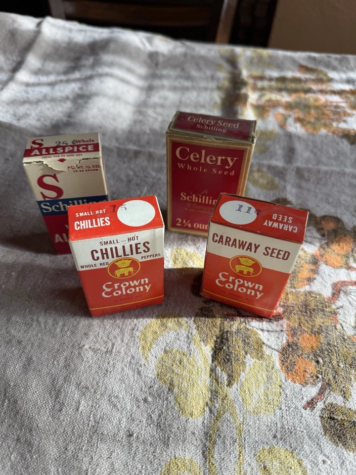 Vintage Spice Lot - (4) Boxes Schilling Crown Colony - Image 1 of 3