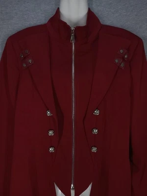Scarlet Darkness Jacket Womens Small Military Steampunk Gothic Tailcoat Zip Up - Image 1 of 4