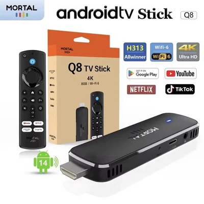 Globale Version Android14 TV Stick Heimkino H313 Mortal Q8 Unterstützung 4K - Bild 1 von 4
