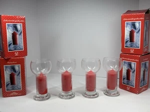 Set Of 4 Saint Gobain Vintage Crystal Floating Candle Holder Candle 6.5" Germany - Picture 1 of 4