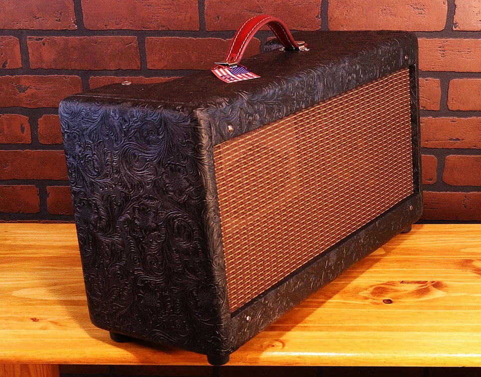 Gabinete de cabeza de lujo de panel estrecho 5e3/Tolex tooled occidental negro Foto 1 de 4