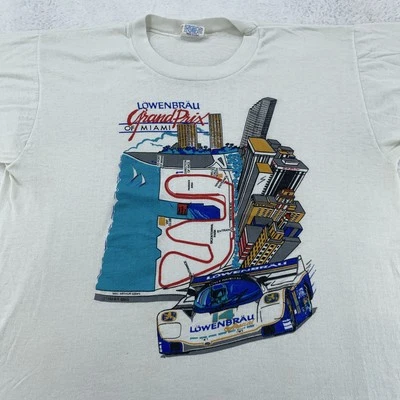 Vintage Lowenbrau Grand Prix Miami Shirt Medium Racing Car Track 80s IMSA GT - Image 1 of 4