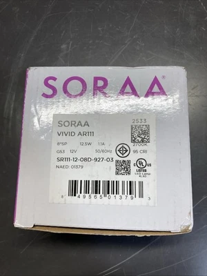 Soraa Vivid AR111 / LED 2700K 12.5W 8° / SR111-12-08D-927-03 NEW! - Image 1 of 3