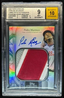 2025 Topps Sterling Pedro Martinez Splendor Jumbo Patch Auto #4/5 BGS 9/10 MINT - Image 1 of 2