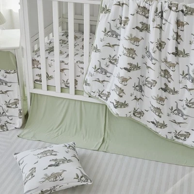 Juego de Ropa de Cama para Cuna de Bebé para Niños, 3 Piezas Patrón Dinosaurios Elastizado Ultra Suave... Foto 1 de 4