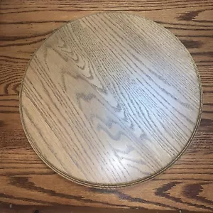 Handmade Oak Lazy Susan Dark Rotating Serving Platter Tray Farm House 14" EW - Picture 1 of 4