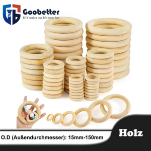 Holzringe zum Basteln, Holz Ringe Natur, für DIY Handwerk Ring Außen: 15-150mm - Bild 1 von 18