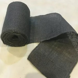 5" wide Dark Gray Burlap Ribbon 10 Yard Roll 10oz - 30 feet Finished Edges BS153 - Picture 1 of 2