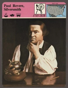 Tarjeta de historia de la vida cotidiana de Paul Revere Silversmith Story of America - Imagen 1 de 1