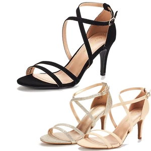 Women Strappy Stilettos High heel Sandals Open Toe Wedding Party Sandals - Picture 1 of 9