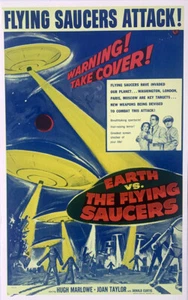 EARTH VS. THE FLYING SAUCERS Benton window card - Picture 1 of 1