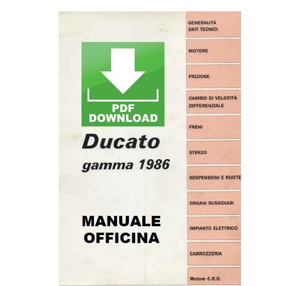 FIAT DUCATO 280 (1986-1993) Manuale officina Istruzioni riparazione manutenzione - Imagen 1 de 1