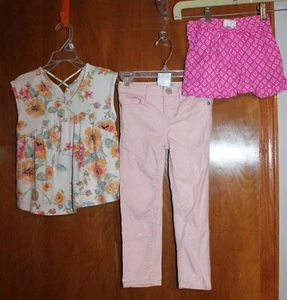 LOT OF 3 * Girls' Sz 4 MIXED LOT (Gap Pants, Carter's Shorts, 12 PM Shirt) EUC - Picture 1 of 1