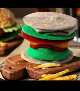Novelty Burger Socks - Picture 1 of 4