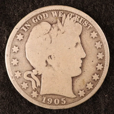 1905 Silver Barber Half Dollar (#TH03-024) - Nice Avg Circ - Good Appearance! Cover