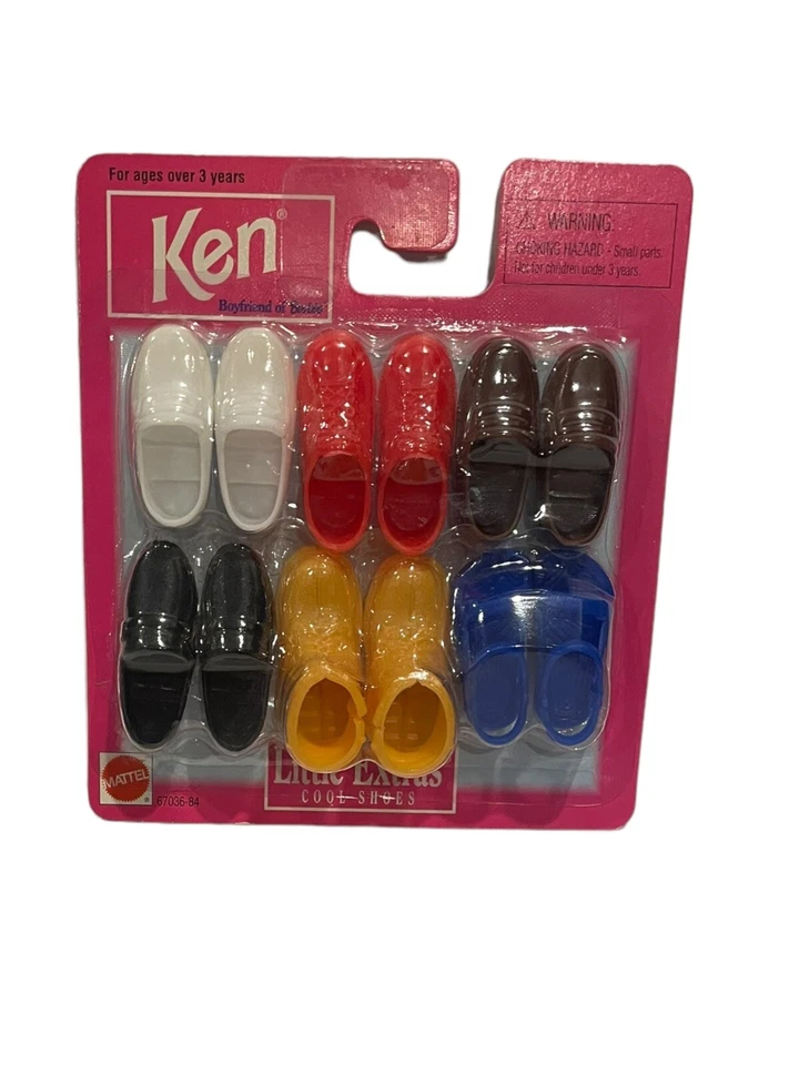 Barbie Ken Doll Little Extras Cool Shoes 6 Pairs Mattel 1998 NRFC