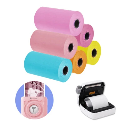 6pcs colorful thermal printer paper rolls self-adhesive 57*30mm for peripage C0 - Image 1 of 4
