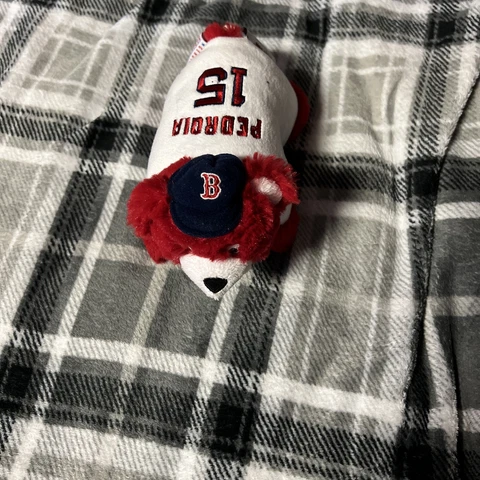 Boston Red Sox Dustin Pedroia Sm Pillow Pet Bear, 2012 Official MLB Cover