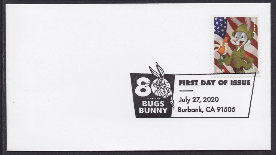 US 5503 Bugs Bunny Patriotic Sergeant BWP FDC 2020 - Image 1 of 1
