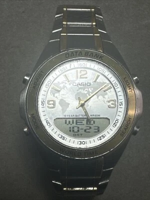 Casio Telememo 30 DBW-30 Digital / Analogue Alarms World Time Databank Watch - Image 1 of 4