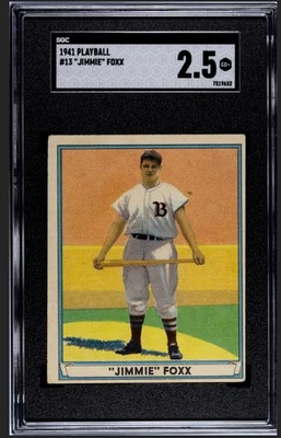 1941 Play Ball - Jimmie Foxx #13 © 1941 en la parte posterior SGC 2,5 Foto 1 de 2