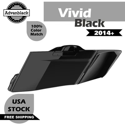 Яркие черные сужающиеся удлиненные седельные сумки CVO подходят для 2014+ Harley Touring - Изображение 1 из 4