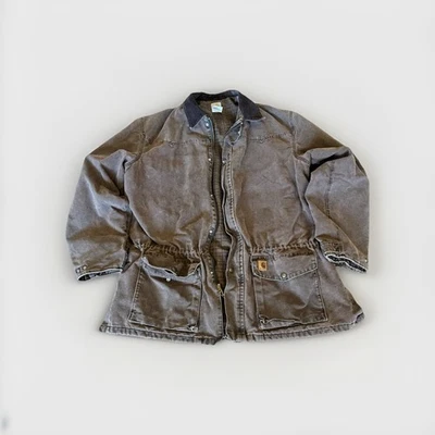 Jaqueta casaco vintage Carhartt C52 CHT pato lona cobertor forrado celeiro rancho GG - Imagem 1 de 4