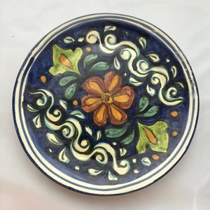 "Plato colgante decorativo vintage floral Talavera pintado a mano México 9""" - Imagen 1 de 2