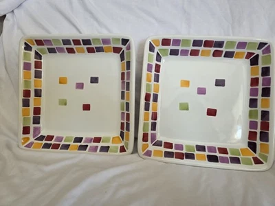 Pampered Chef Simple Additions Salad Plates Color Block 7" - Image 1 of 3