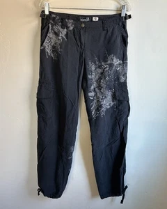 Pantalones cargo Da-Nang Surplus de colección para mujer S seda Y2K grunge negros bordados usados en excelente estado - Imagen 1 de 15