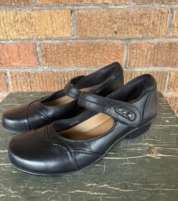 Earth Women's Clover Mary Jane Black Leather Pumps Low Heels Comfort Size 7.5 - Image 1 of 4