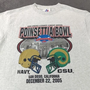 Vintage Navy Midshipmen Football Shirt Bowl Game Y2K Short Sleeve Men Medium - Picture 1 of 9