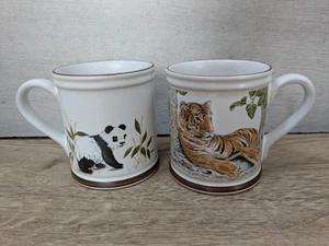 Taza de gres Denby England colección de animales salvajes taza de tigre y panda - Imagen 1 de 9