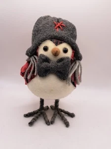 Target Collectible Featherly Friends Bird 2017 Red Plaid Gray Bow Tie 7" - Picture 1 of 4