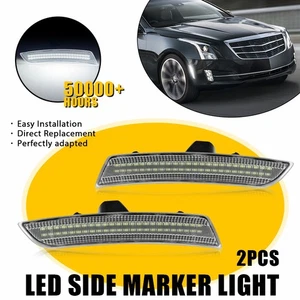 2X Luces LED de señalización laterales para guardabarros ahumados lámparas blancas para Cadillac CTS 2014-2019 - Imagen 1 de 23
