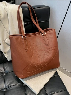 Коричневая веганская кожаная сумка с короткими ручками Vivienne Westwood - Изображение 1 из 4