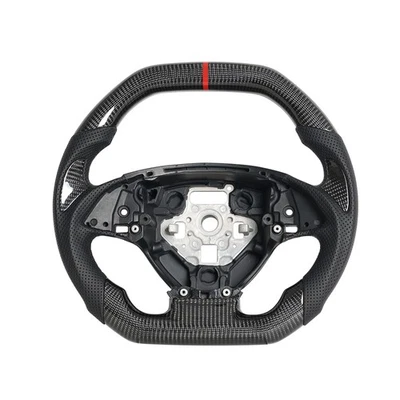 Volante de fibra de carbono real para Chevrolet Corvette C7 ZR1 14-19 techo plano Foto 1 de 4