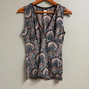 Vintage Agenda Womens Y2K Babydoll Top Size M Paisley Whimsigoth Fairy Grunge - Picture 1 of 6