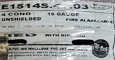 Carol E1514S 16/4C Solid Riser Fire Alarm/Security Cable Wire FPLR Red /100ft - Image 1 of 4